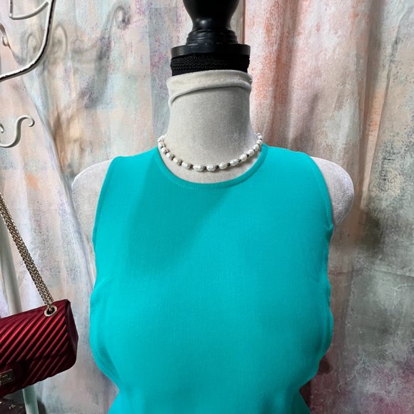 NEW 📌Loft Turquoise Wedding Guest - Semi-Formal Afternoon - Midi Peplum Dress - Picture 4 of 15